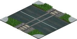 Level crossing without barriers in city 1.