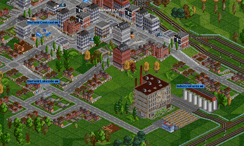 8. Meanwhile, in Binfield, economic activity is booming.  The line to Seburg has been doubled and a brand new industrial area has been set up. Inhabitants of Binfield Lakeside however, are said to be unhappy because of this huge industrial buildings near there houses.