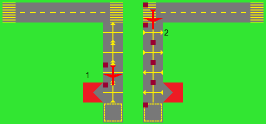 Plane number one uses ordinary reservation to reserve it's route, plane number 2 uses the other kind of reservation, to make sure no aircraft can move in the opposite direction.