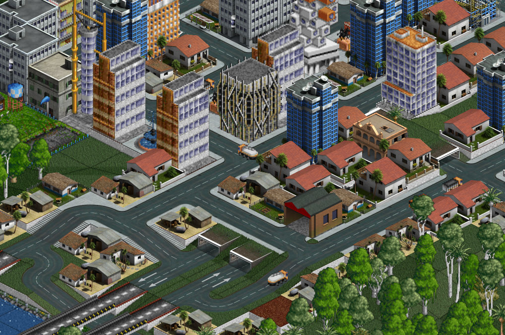 Screenshot with motorway and some buildings.