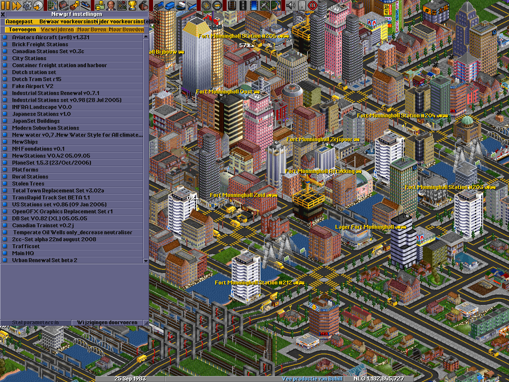 I finally managed to get 4 different buildingsets working: TTRS v3, Japanset buildings, urban renewal set and North american building set:P