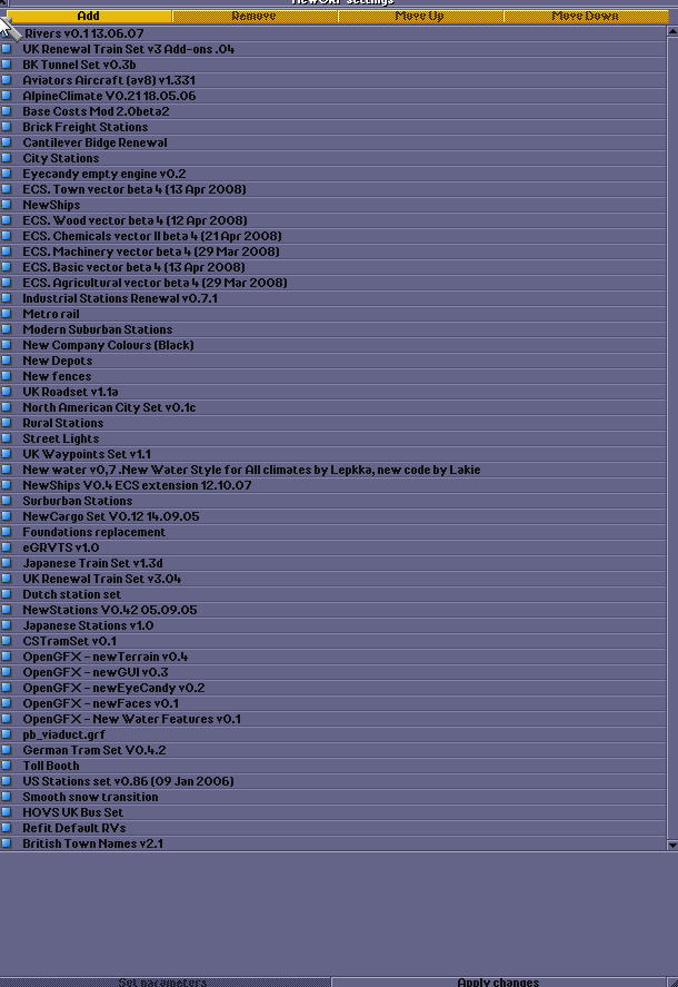 My .grf list
