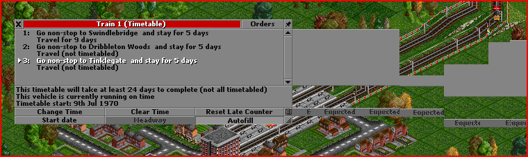 Timetable window