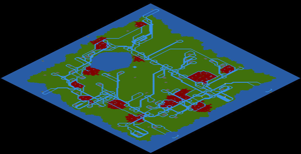 The map showing my mess of a train system ^^
